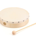 8 Inches Hand Drum Goatskin Drumhead Wood Frame Drum with Beater