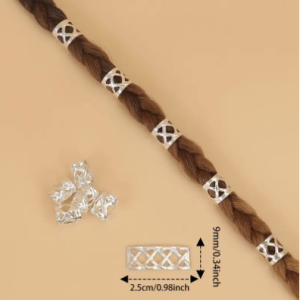 100 Pcs Unisex Hair Braid Rings - Premium Metal Dreadlock Beads for Twists and Braids Decoration, Spring Coil Hair Accessories (Silvery)