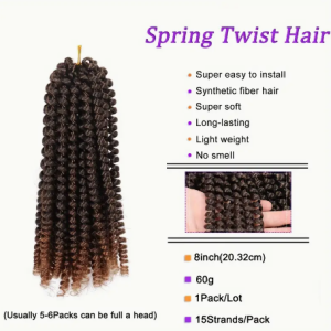 Soft Locs Afro Twist Hair Extensions - 24 Inch, Pre-Fluffed & Stretched for Easy Installation (Black & Brown)