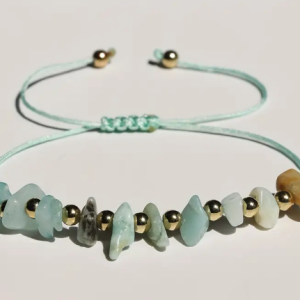 Amazonite Stone Bracelet- Irregular shape with adjustable cord 1 pc