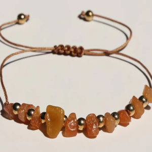 Carnelian Stone Bracelet- Irregular shape with adjustable cord 1 pc