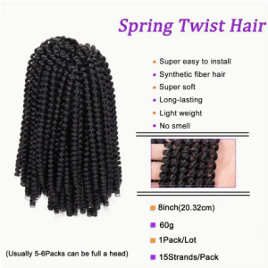 Soft Locs Afro Twist Hair Extensions - 24 Inch, Pre-Fluffed & Stretched for Easy Installation (black)