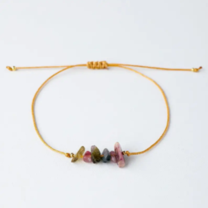 Tourmaline Stone Bracelet- Irregular shape with adjustable cord 1 pc