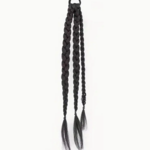 Multi-Strand Boxer Braids Ponytail Extensions - Soft Durable Synthetic Hair (#3 Natural black)