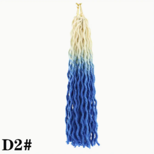 18 Inches 18 Goddess Faux Locs Crochet Hair Synthetic Hair Extensions Ombre Curly Soft Dreadlocks (#D2)