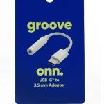 onn. USB-C to 3.5mm Adapter White Cable