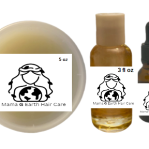 Mama G Earth Hair Care Fengureek & Jasmine & Herbs Hair Growth Bundle 5 oz hair grease, 3 fl oz oil, 1.8 fl dropper oil
