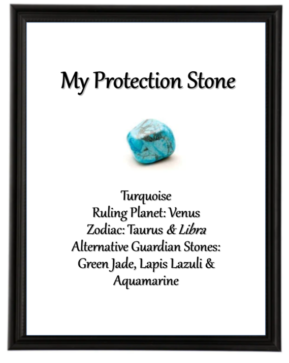 Taurus & Libra Protection Stone picture in a frame