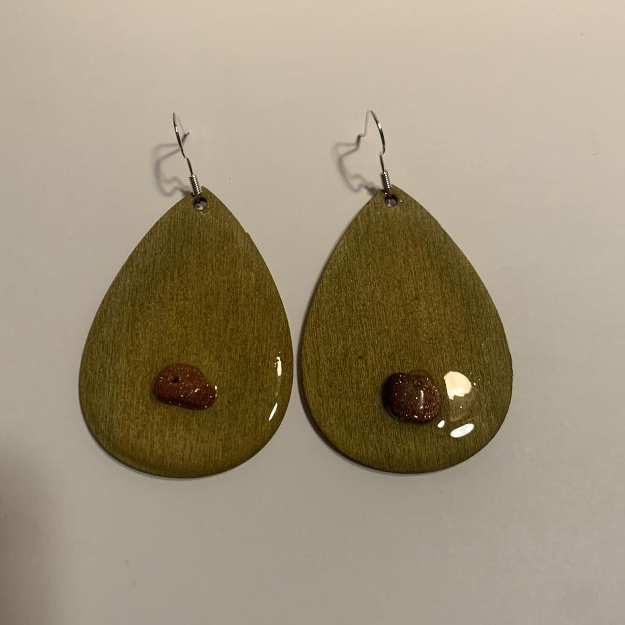 Sand Stone Teardrop Earrings