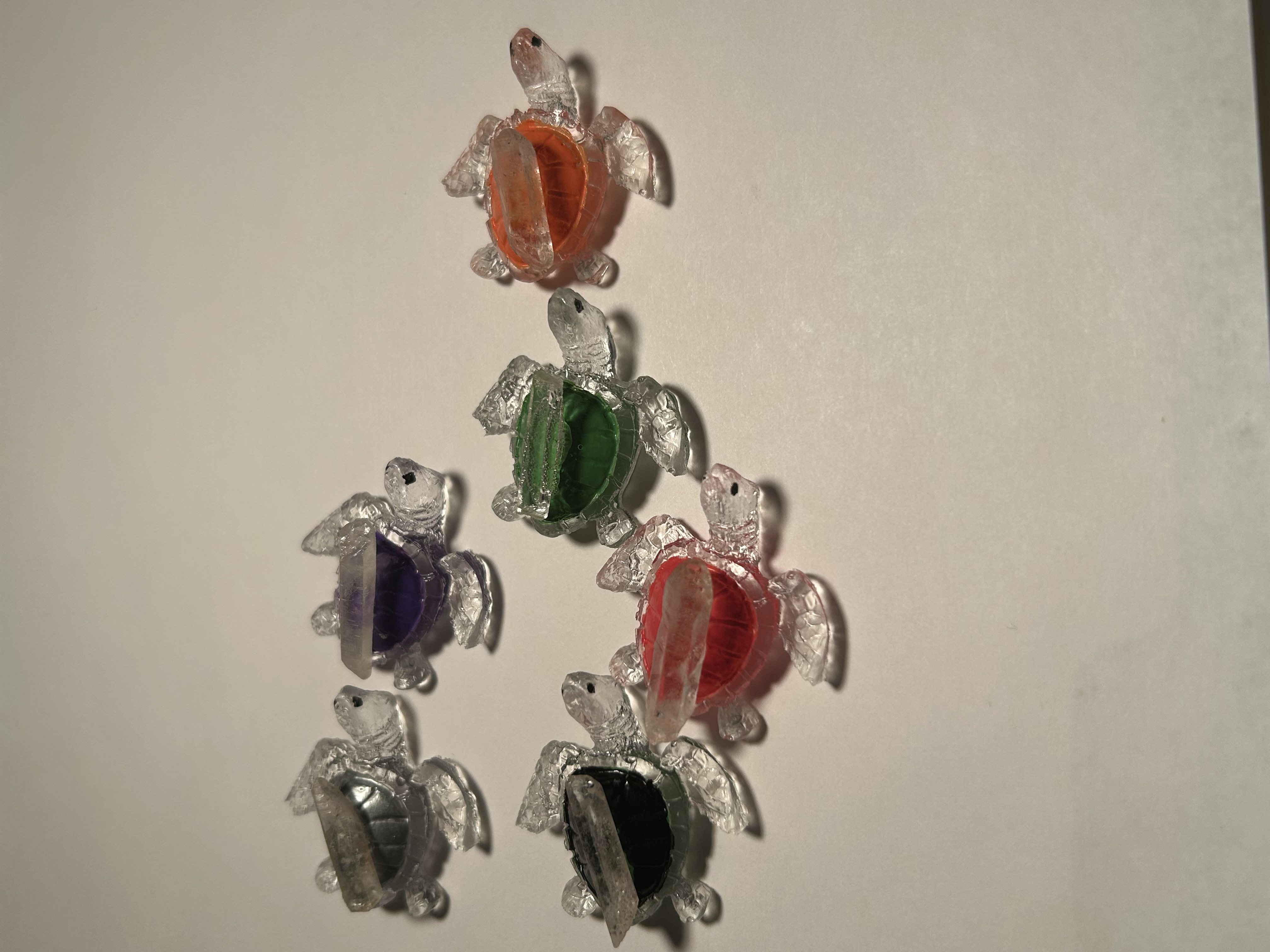 🐢 Crystal Point Resin Turtle Collection – 6 Piece Wholesale Set image 3