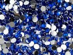 500 Pcs Flatback Nail Art Rhinestones, Round Nail Art Gemstones - Blue