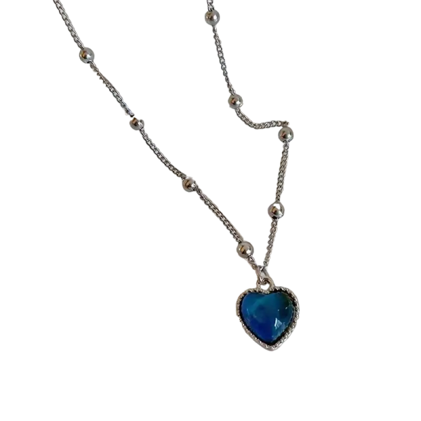 1pc Sense Of Temperature Change Color Love Heart Necklace