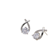 1 pair Cross Line Design Stud Earrings